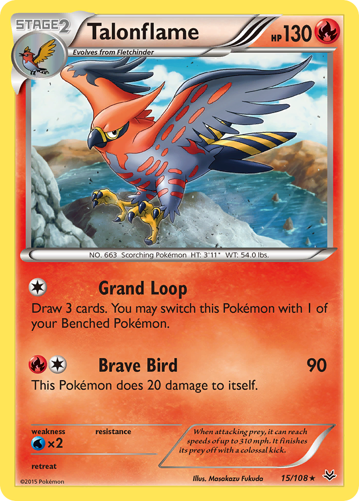 Talonflame xy6-15 Rare from Roaring Skies Set