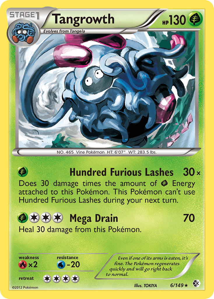 Tangrowth bw7-6 Rare Holo from Boundaries Crossed Set