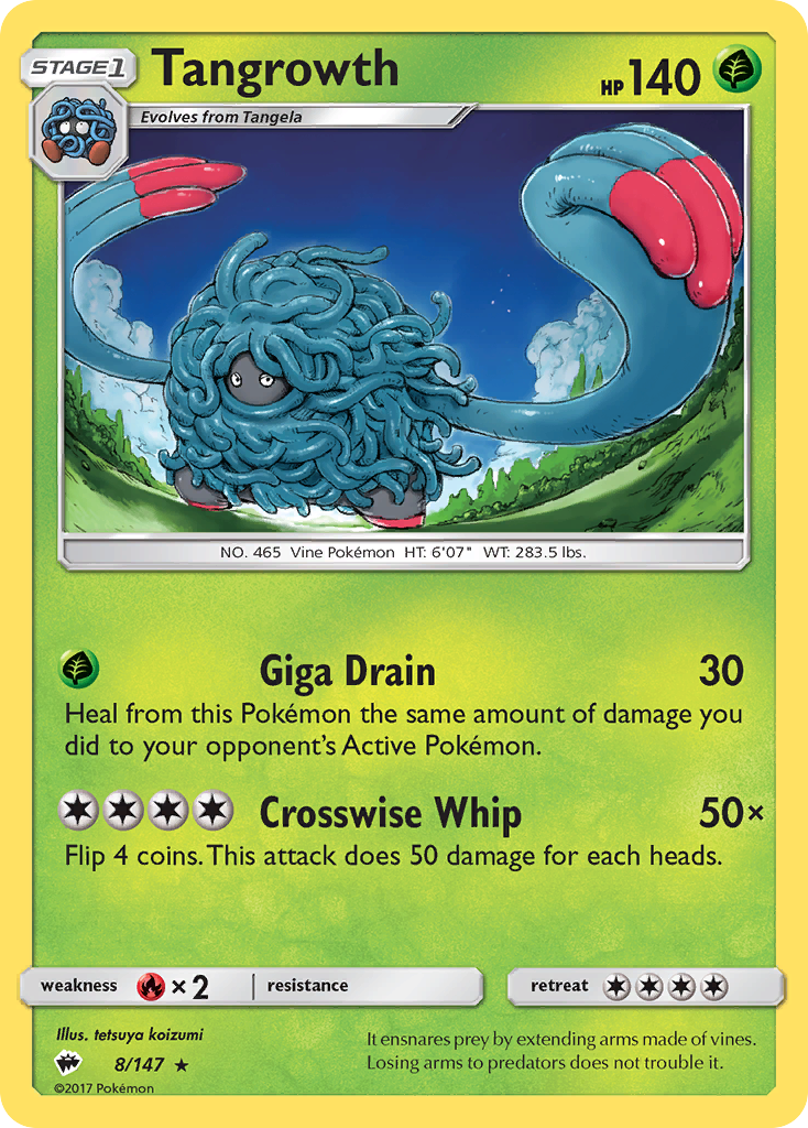 Tangrowth sm3-8 Rare from Burning Shadows Set