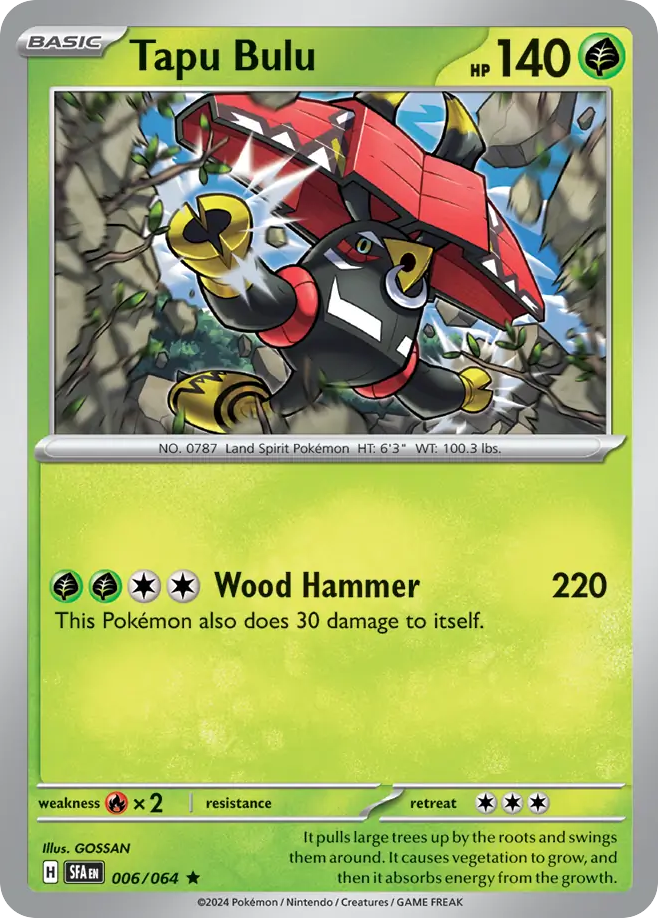 Tapu Bulu sv6pt5-6 Rare from Shrouded Fable Set