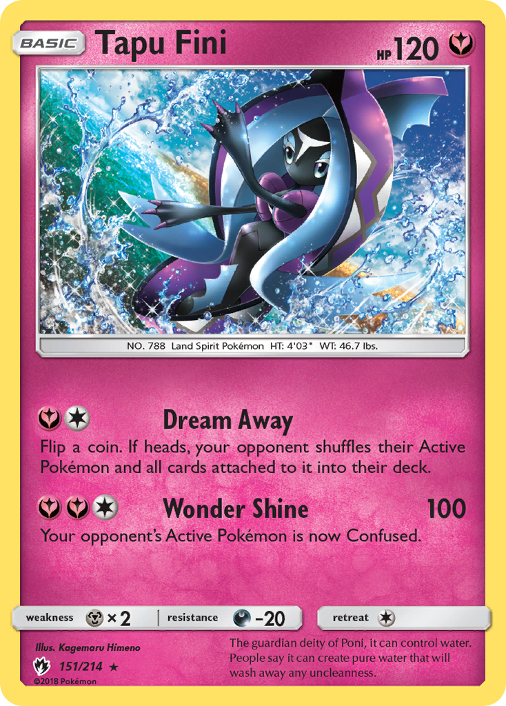 Tapu Fini sm8-151 Rare Holo from Lost Thunder Set
