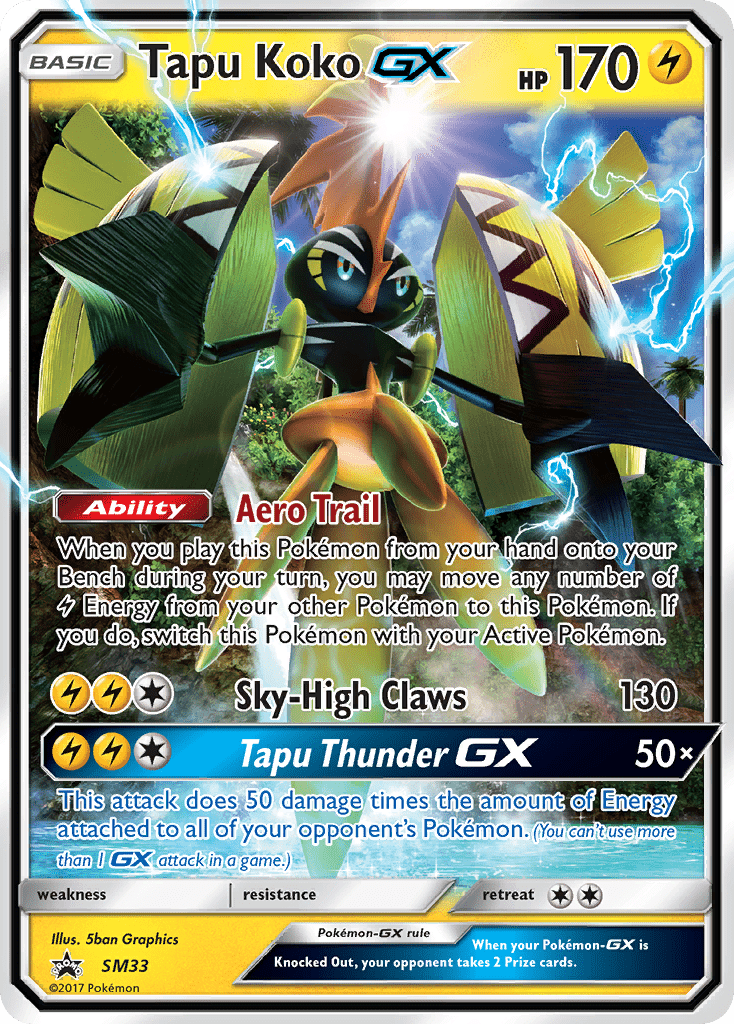 Tapu Koko-GX smp-SM33 Promo from SM Black Star Promos Set