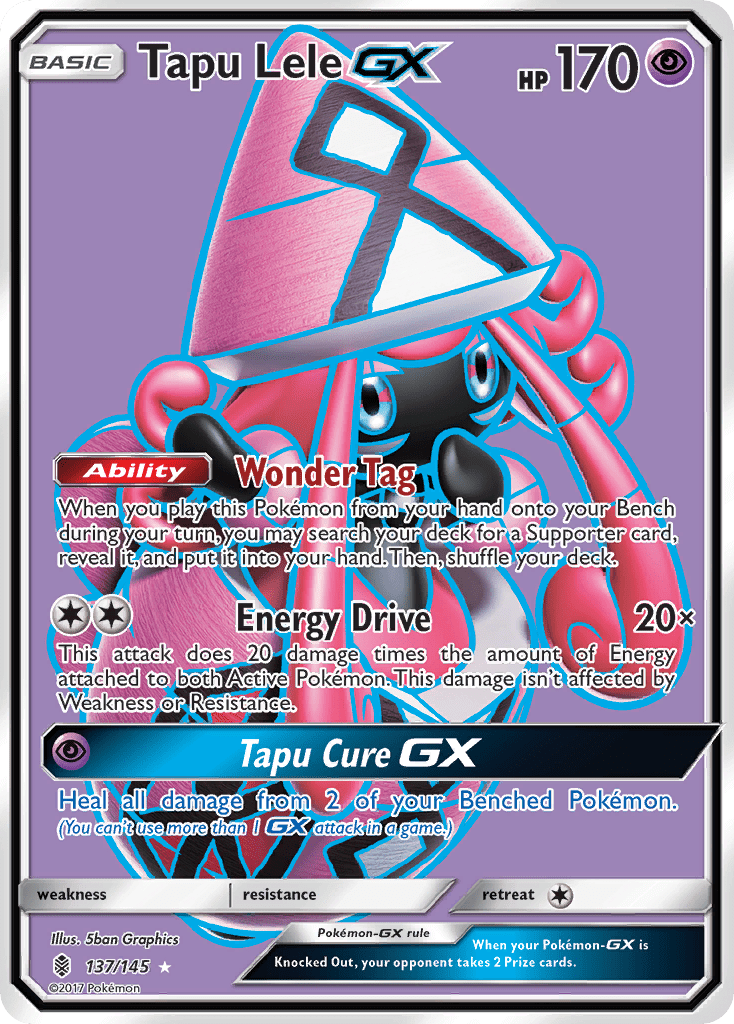 Tapu Lele-GX sm2-137 Rare Ultra from Guardians Rising Set