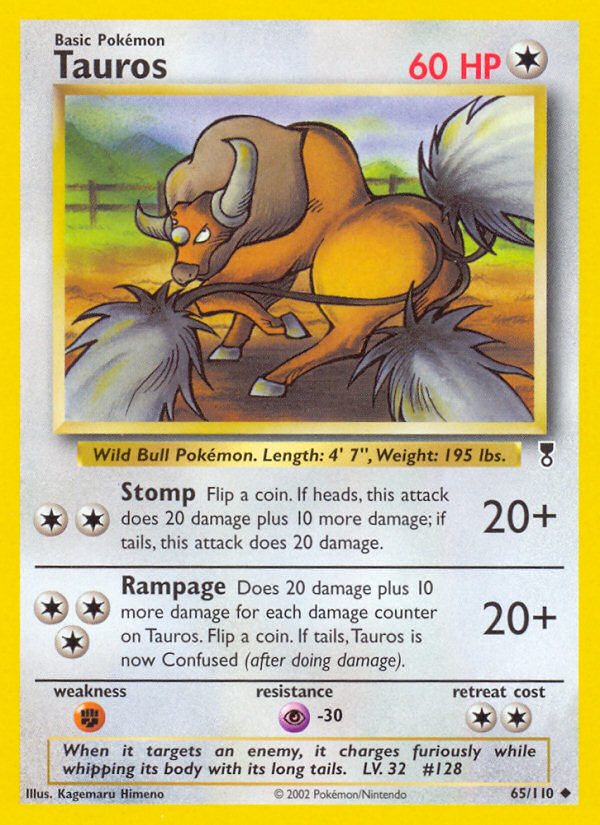 Tauros base6-65 Uncommon from Legendary Collection Set