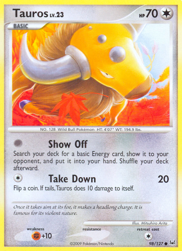 Tauros pl1-98 Common from Platinum Set