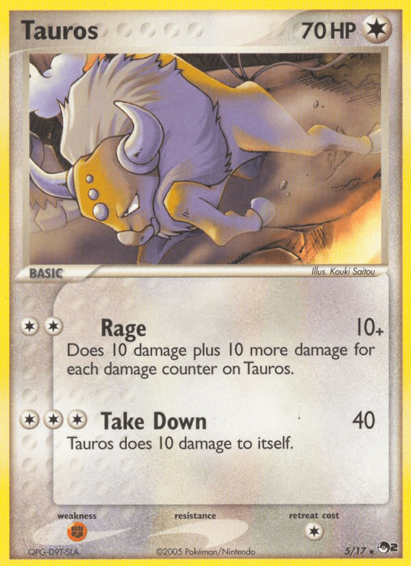 Tauros pop2-5 Rare from POP Series 2 Set