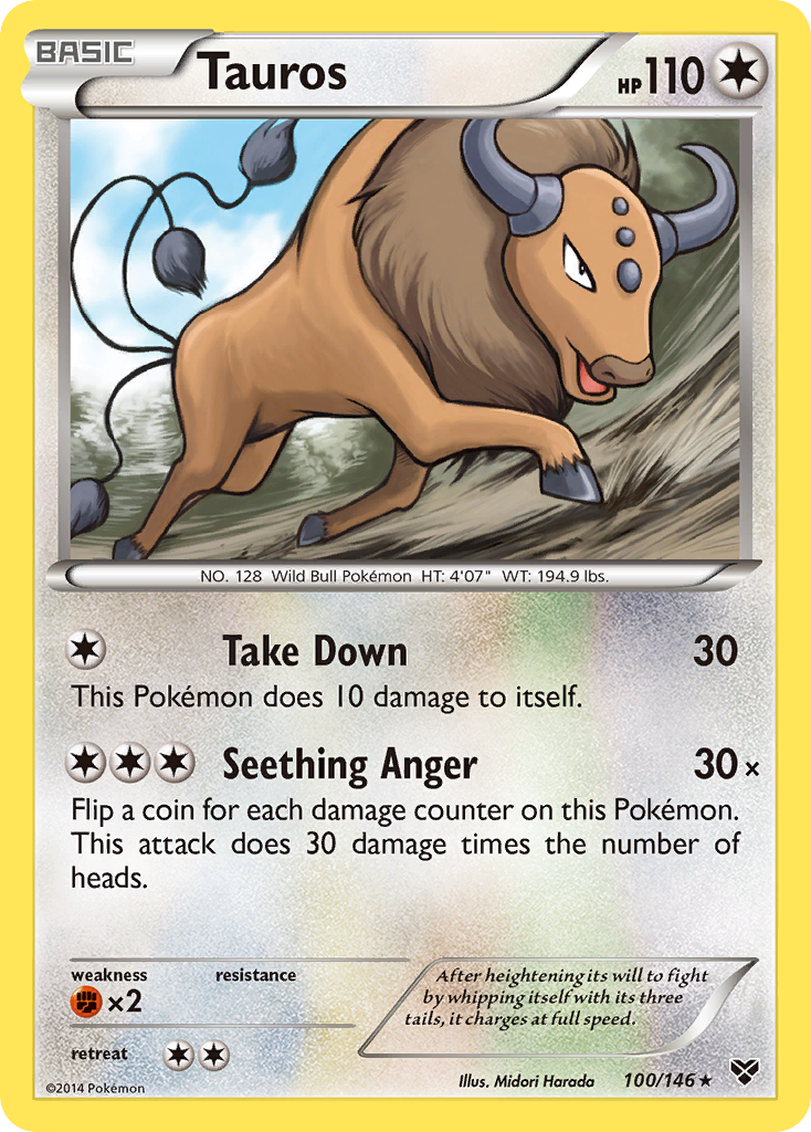 Tauros xy1-100 Rare from XY Set
