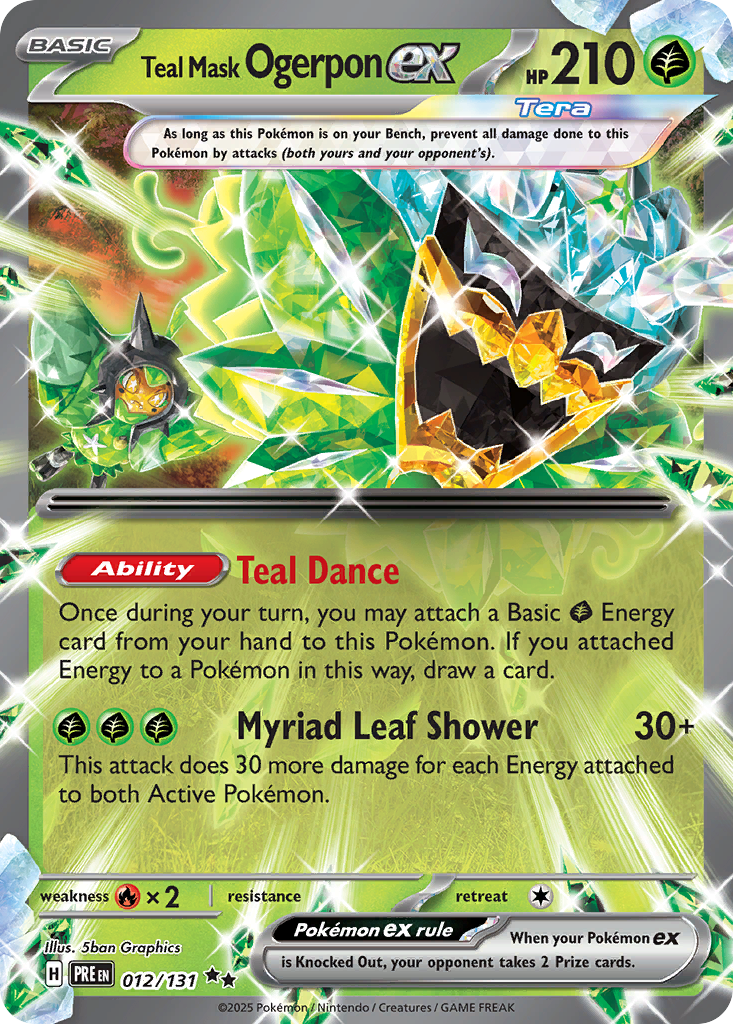 Teal Mask Ogerpon ex sv8pt5-12 Double Rare from Prismatic Evolutions Set