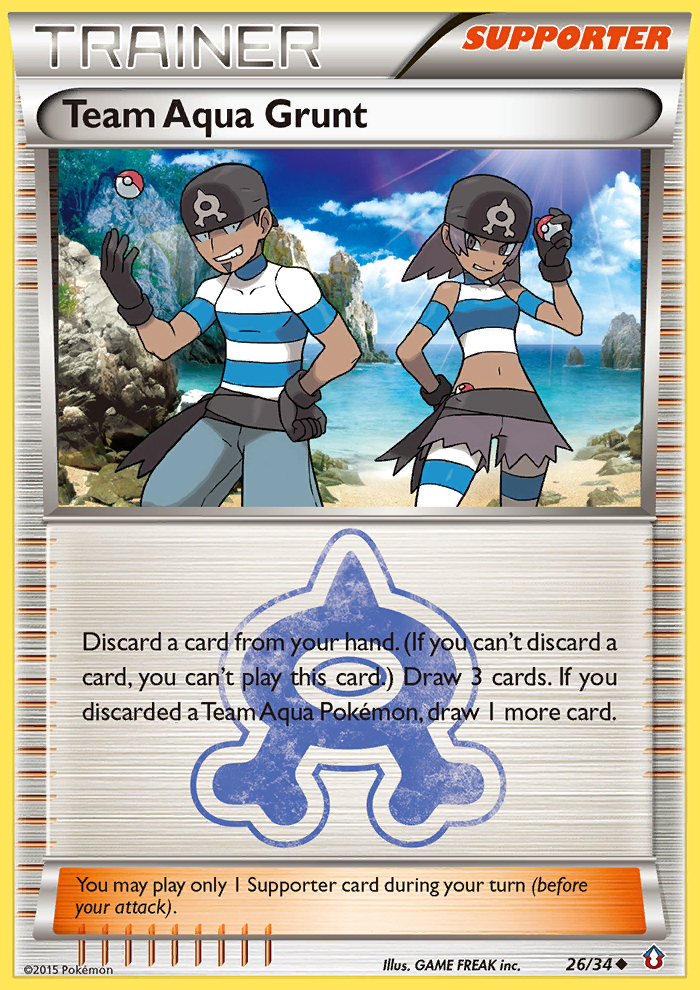 Team Aqua Grunt dc1-26 Uncommon from Double Crisis Set