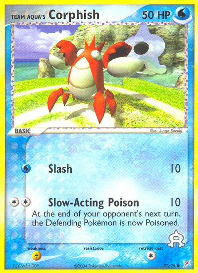 Team Aqua’s Corphish ex4-51 Common from Team Magma vs Team Aqua Set