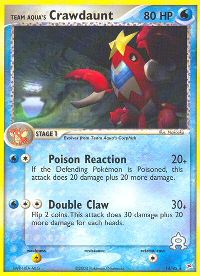 Team Aqua’s Crawdaunt ex4-14 Rare from Team Magma vs Team Aqua Set