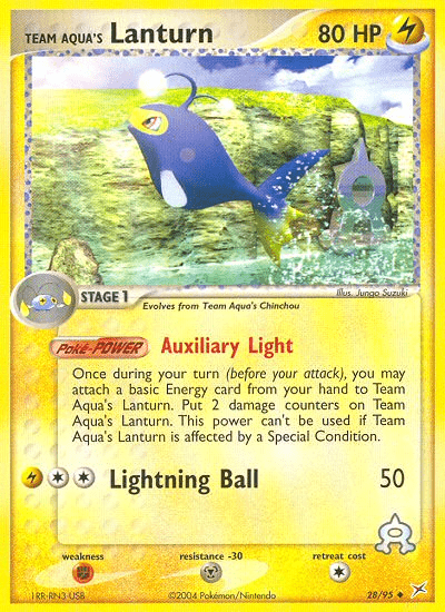 Team Aqua’s Lanturn ex4-28 Uncommon from Team Magma vs Team Aqua Set