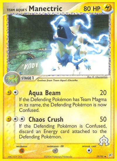 Team Aqua’s Manectric ex4-29 Uncommon from Team Magma vs Team Aqua Set