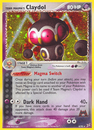 Team Magma’s Claydol ex4-8 Rare Holo from Team Magma vs Team Aqua Set