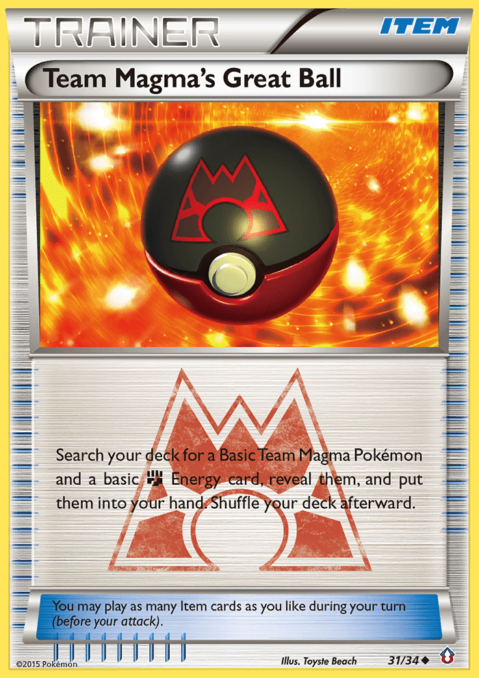 Team Magma’s Great Ball dc1-31 Uncommon from Double Crisis Set