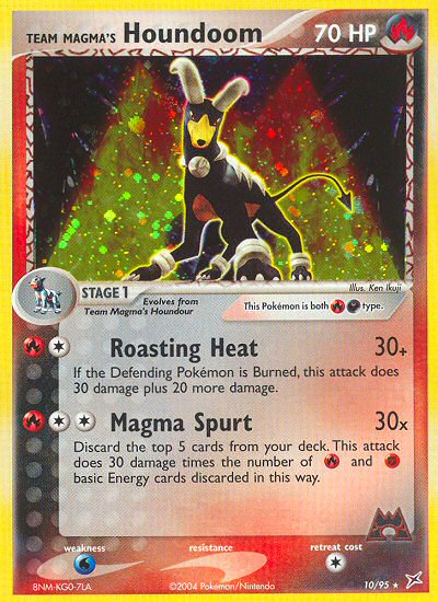Team Magma’s Houndoom ex4-10 Rare Holo from Team Magma vs Team Aqua Set