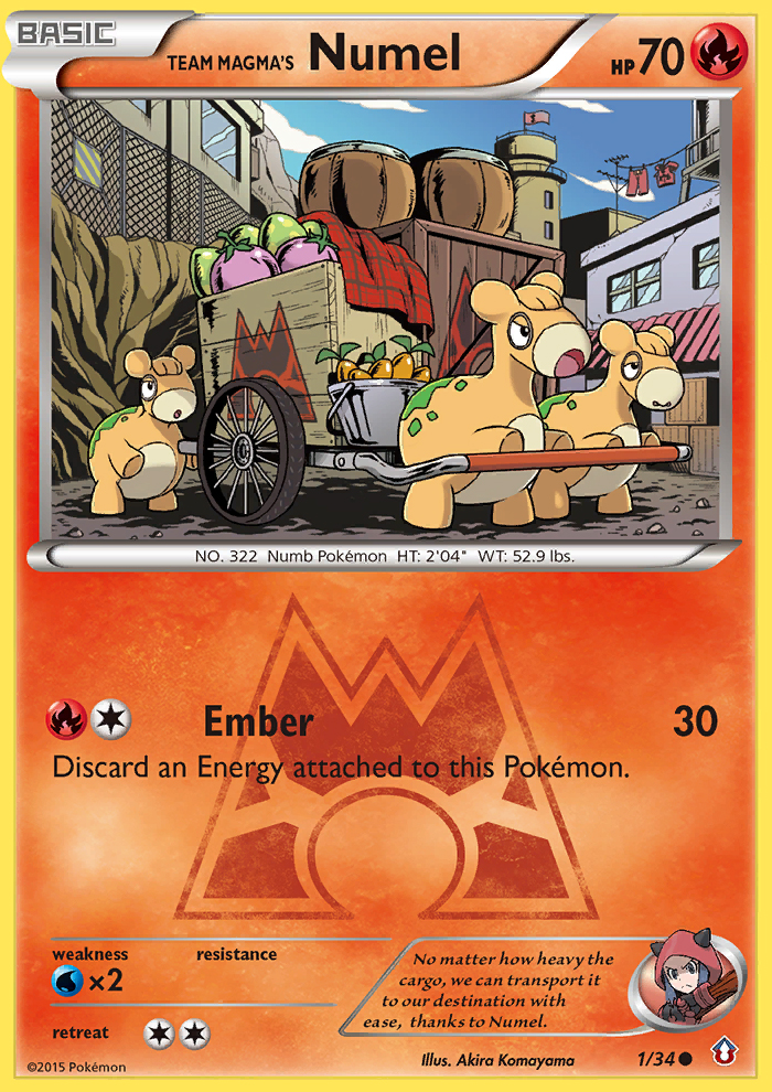 Team Magma’s Numel dc1-1 Common from Double Crisis Set