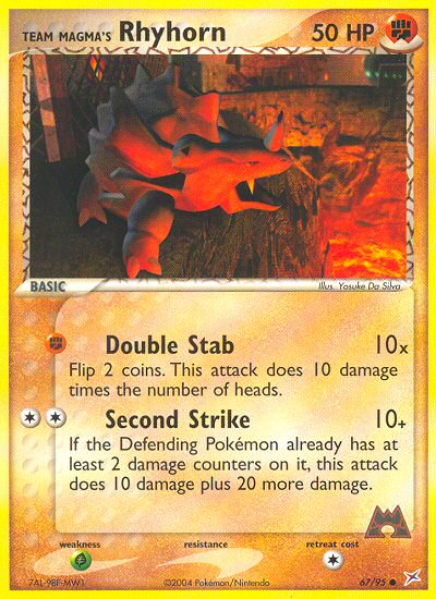 Team Magma’s Rhyhorn ex4-67 Common from Team Magma vs Team Aqua Set