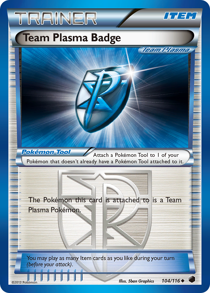 Team Plasma Badge bw9-104 Uncommon from Plasma Freeze Set