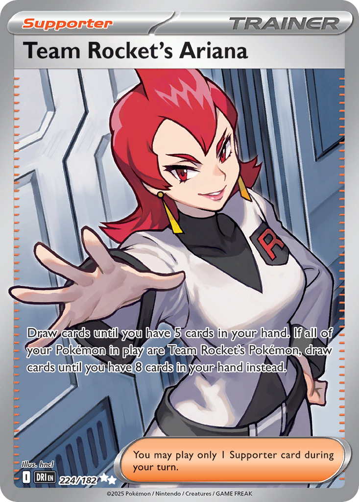 Team Rocket’s Ariana sv10-224 Ultra Rare from Destined Rivals Set