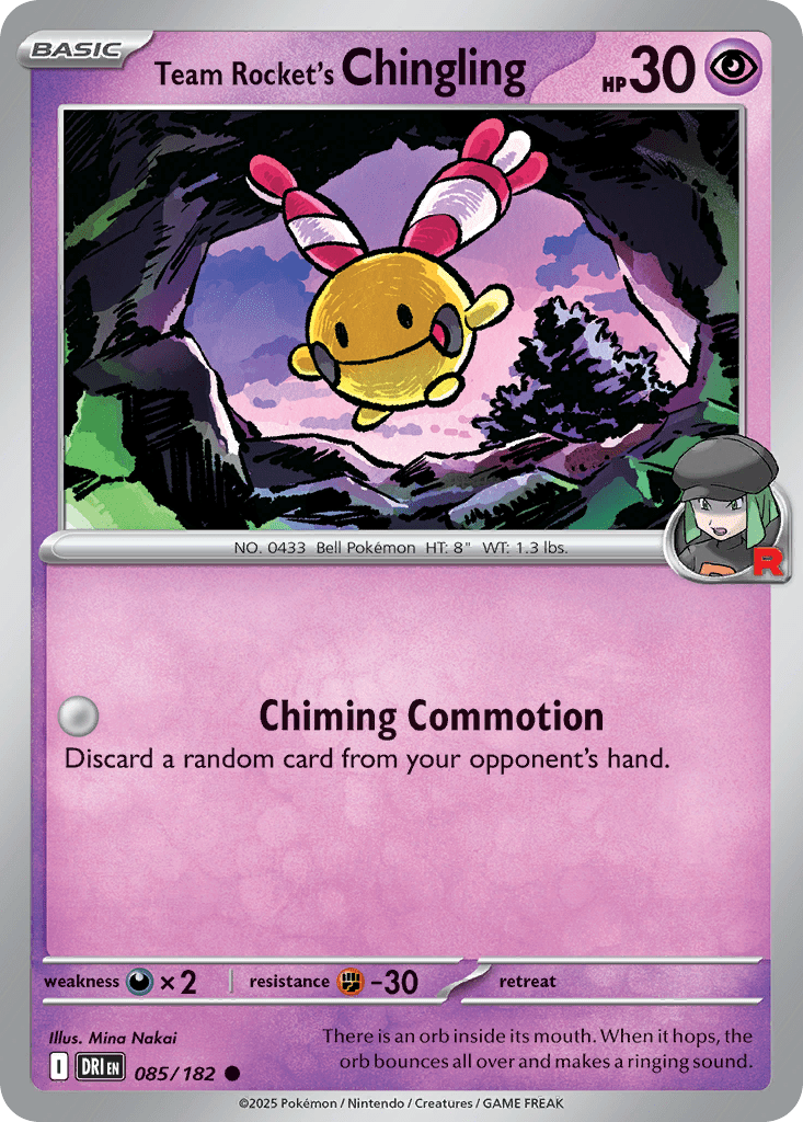 Team Rocket’s Chingling sv10-85 Common from Destined Rivals Set