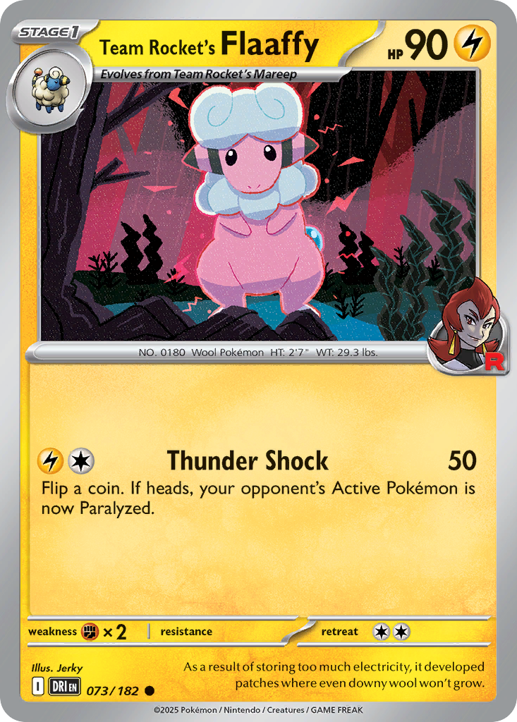 Team Rocket’s Flaaffy sv10-73 Common from Destined Rivals Set