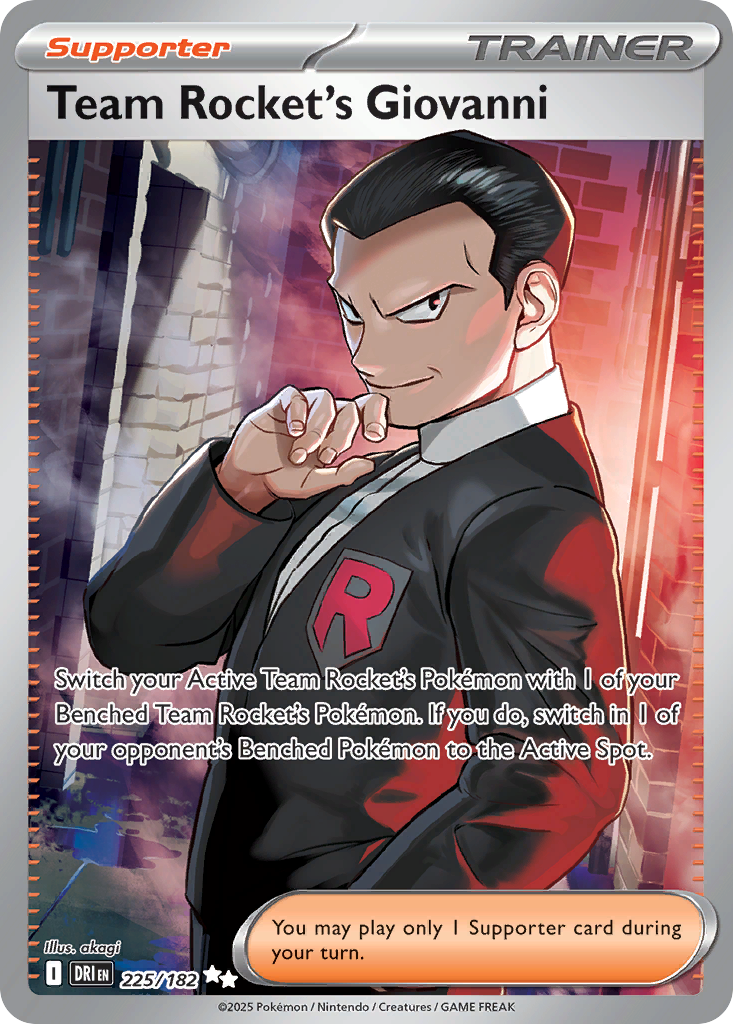 Team Rocket’s Giovanni sv10-225 Ultra Rare from Destined Rivals Set