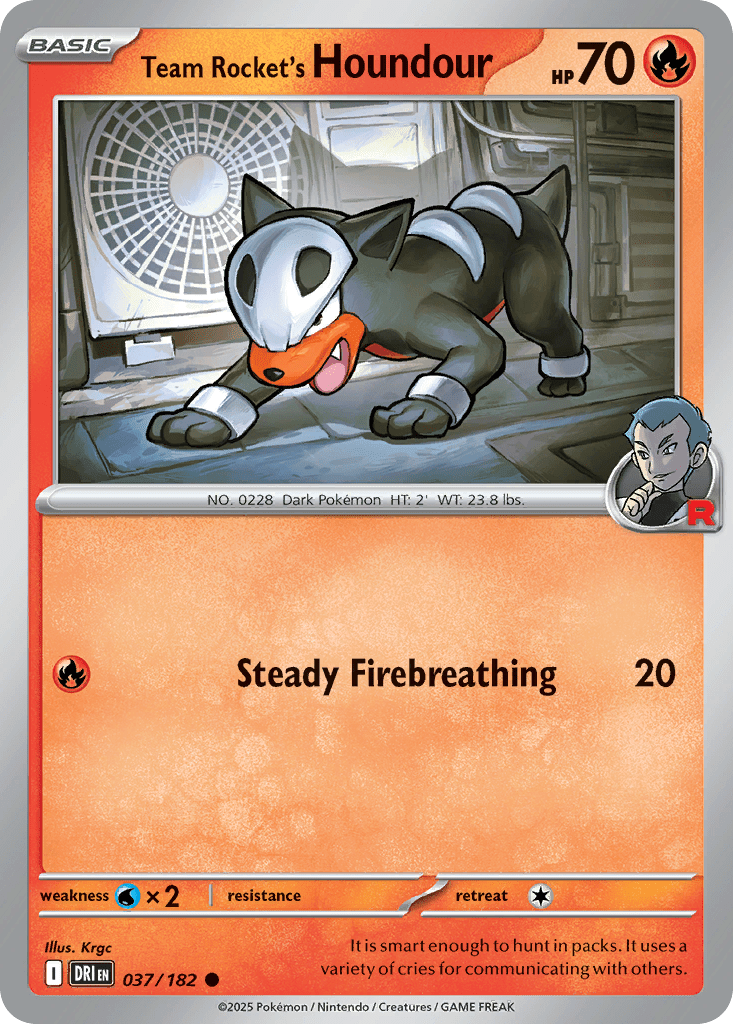 Team Rocket’s Houndour sv10-37 Common from Destined Rivals Set