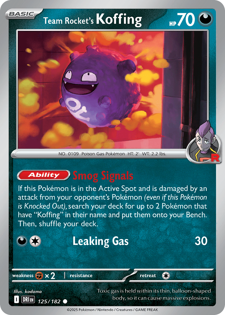 Team Rocket’s Koffing sv10-125 Common from Destined Rivals Set