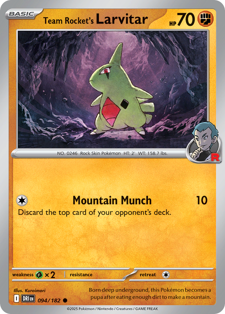 Team Rocket’s Larvitar sv10-94 Common from Destined Rivals Set