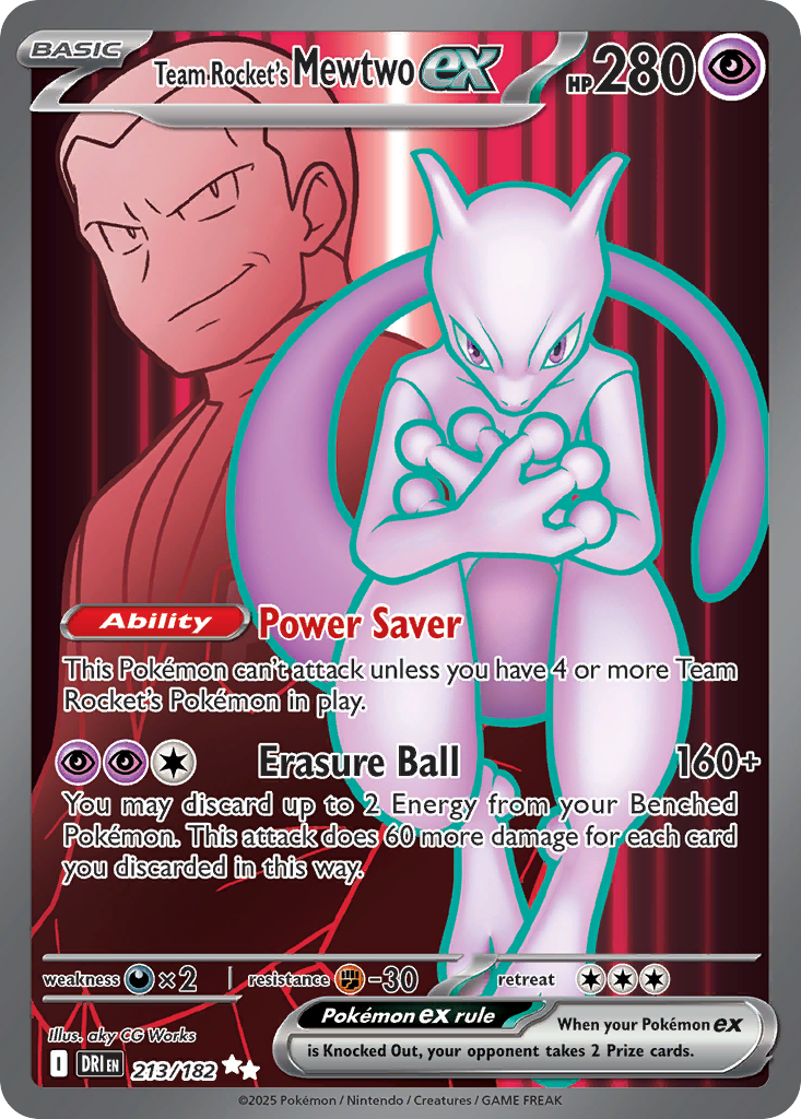 Team Rocket’s Mewtwo ex sv10-213 Ultra Rare from Destined Rivals Set