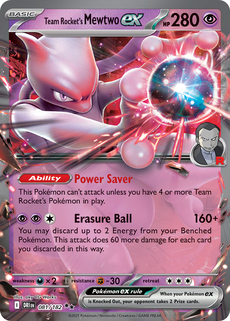 Team Rocket’s Mewtwo ex sv10-81 Double Rare from Destined Rivals Set