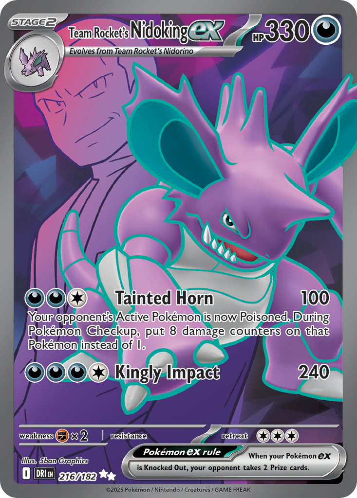 Team Rocket’s Nidoking ex sv10-216 Ultra Rare from Destined Rivals Set