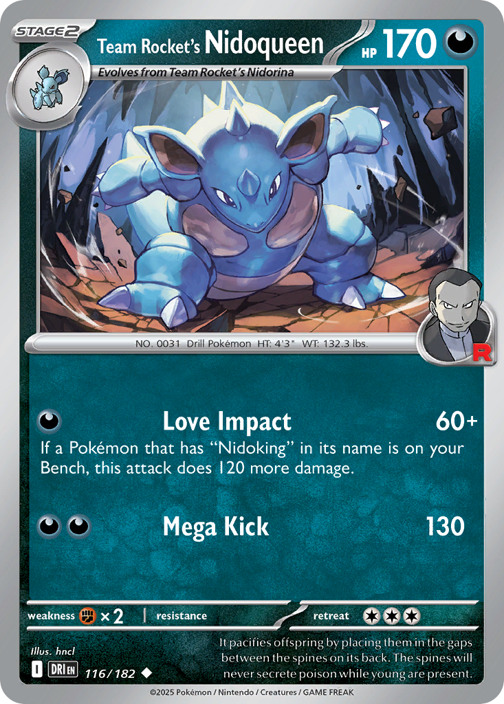 Team Rocket’s Nidoqueen sv10-116 Uncommon from Destined Rivals Set