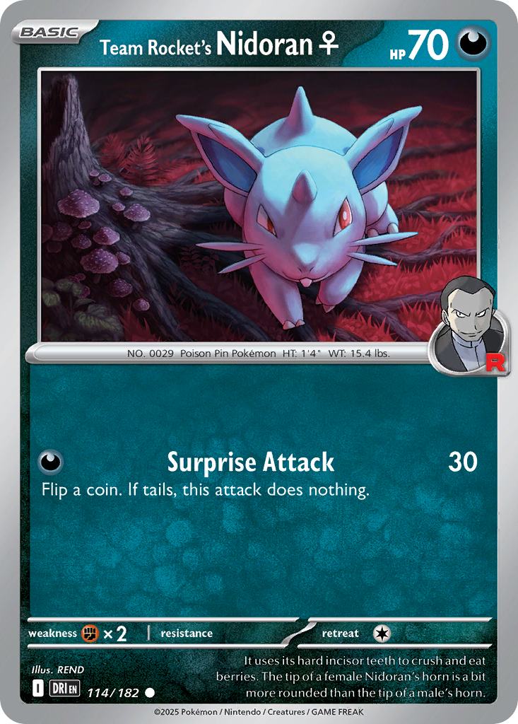 Team Rocket’s Nidoran♀ sv10-114 Common from Destined Rivals Set
