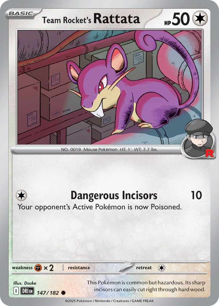 Team Rocket’s Rattata sv10-147 Common from Destined Rivals Set