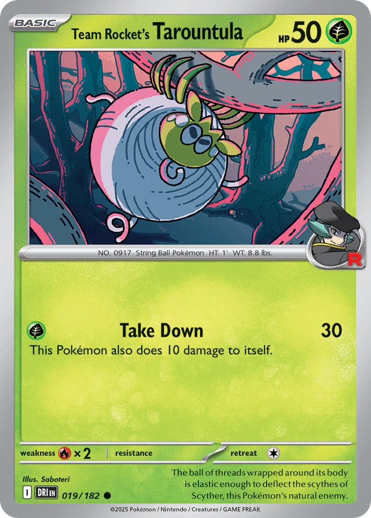 Team Rocket’s Tarountula sv10-19 Common from Destined Rivals Set