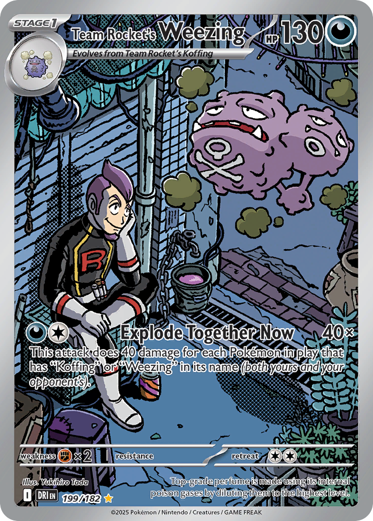 Team Rocket’s Weezing sv10-199 Illustration Rare from Destined Rivals Set