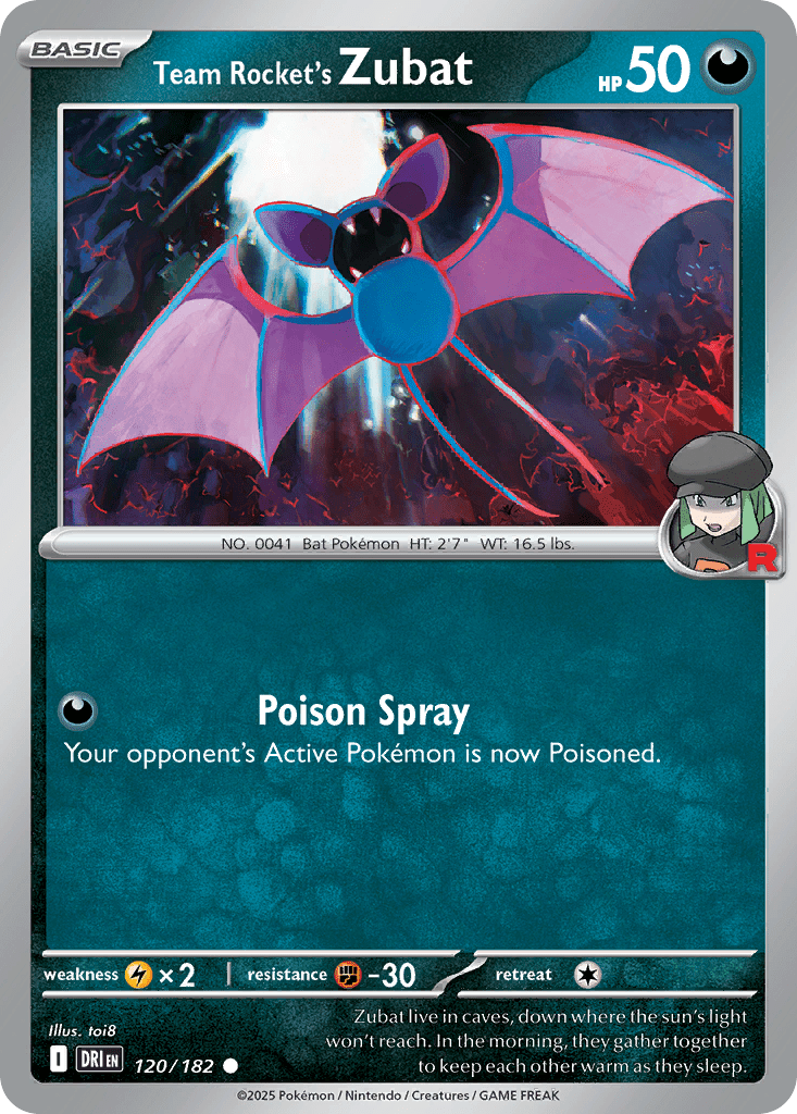 Team Rocket’s Zubat sv10-120 Common from Destined Rivals Set