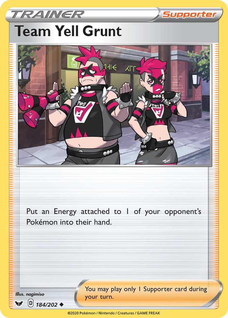 Team Yell Grunt swsh1-184 Uncommon from Sword & Shield Set