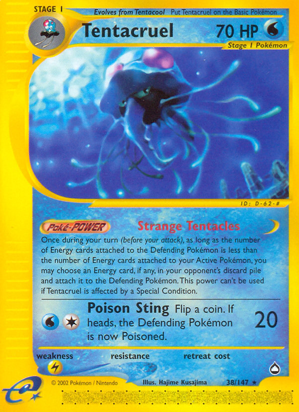 Tentacruel ecard2-38 Rare from Aquapolis Set