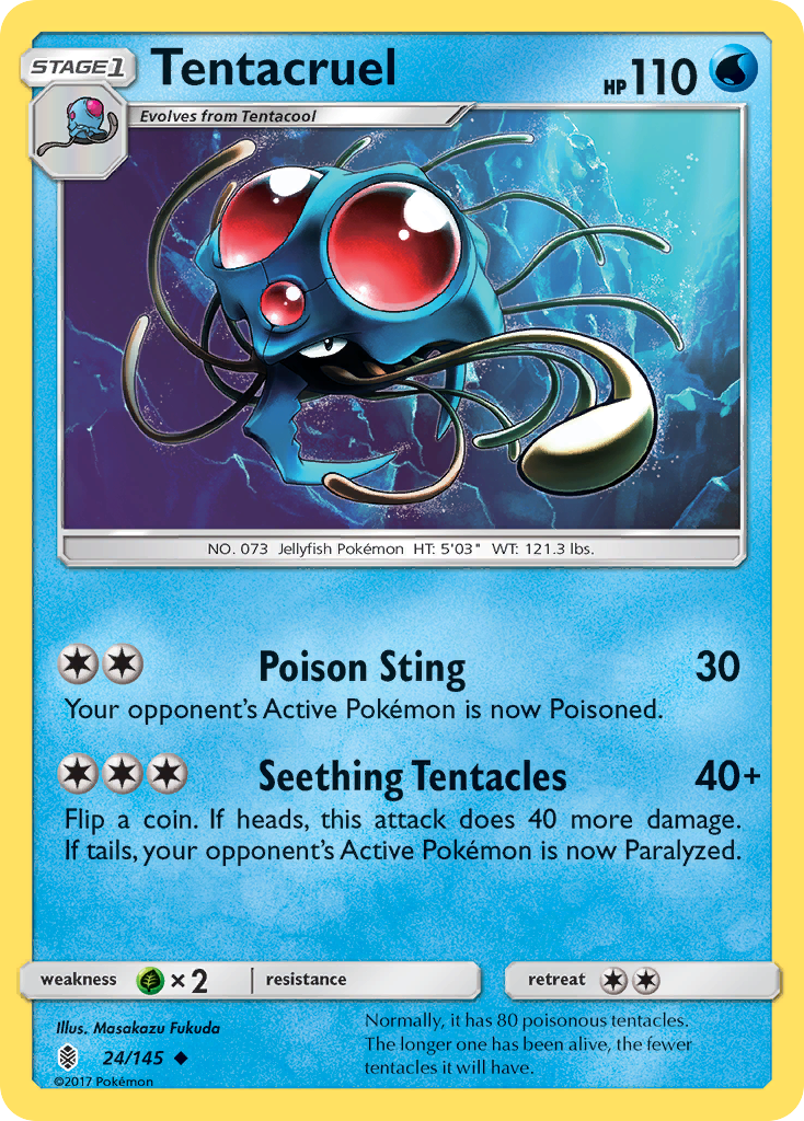 Tentacruel sm2-24 Uncommon from Guardians Rising Set