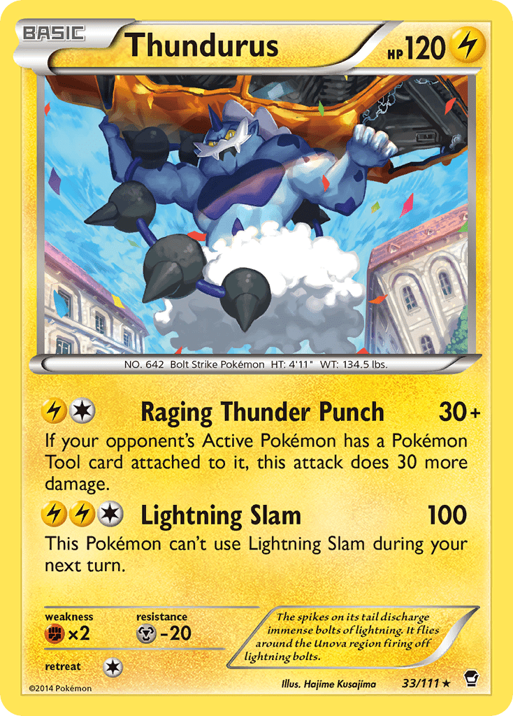 Thundurus xy3-33 Rare from Furious Fists Set
