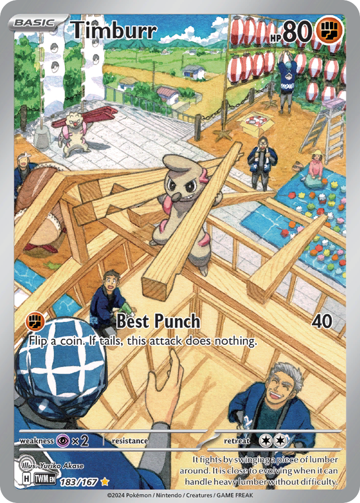 Timburr sv6-183 Illustration Rare from Twilight Masquerade Set