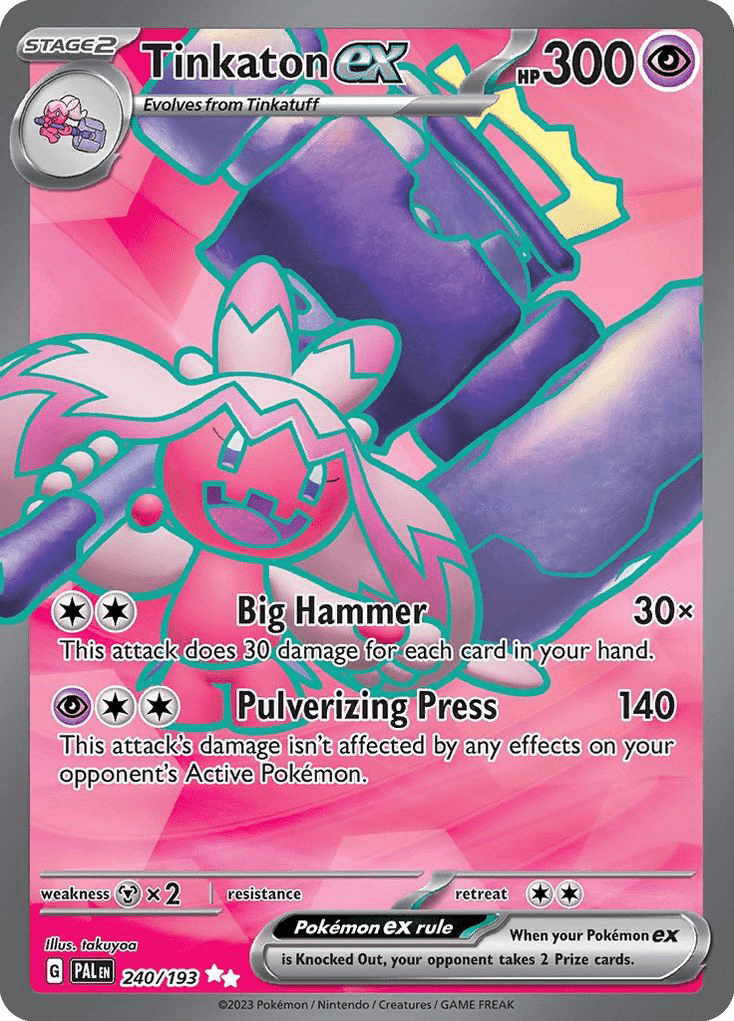 Tinkaton ex sv2-240 Ultra Rare from Paldea Evolved Set