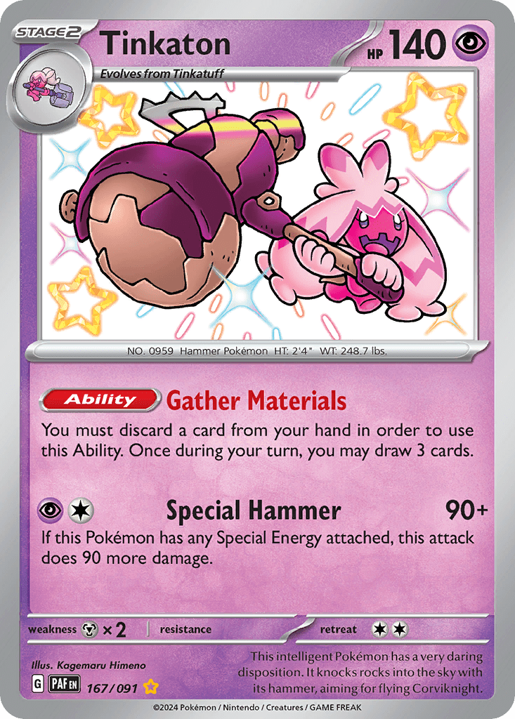 Tinkaton sv4pt5-167 Shiny Rare from Paldean Fates Set