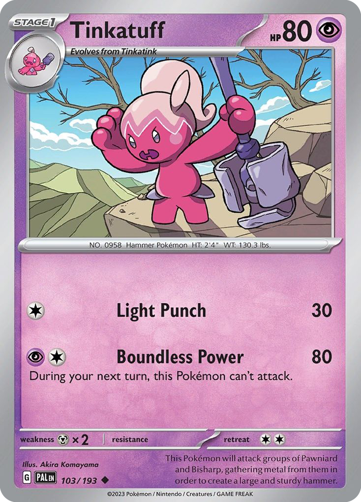 Tinkatuff sv2-103 Uncommon from Paldea Evolved Set