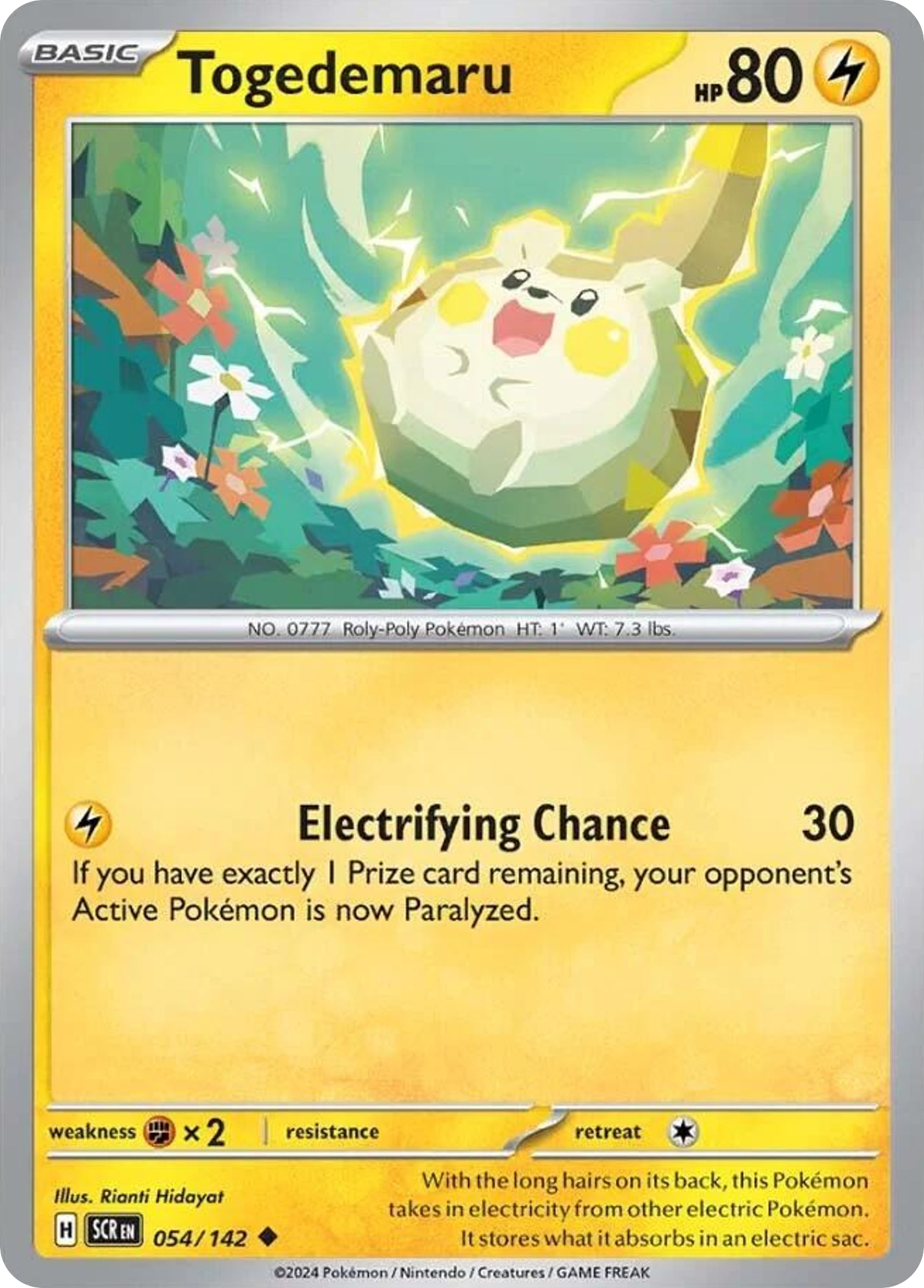 Togedemaru sv7-54 Uncommon from Stellar Crown Set