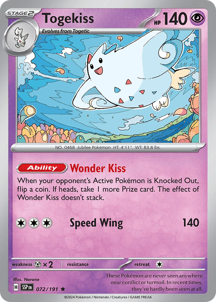 Togekiss sv8-72 Rare from Surging Sparks Set