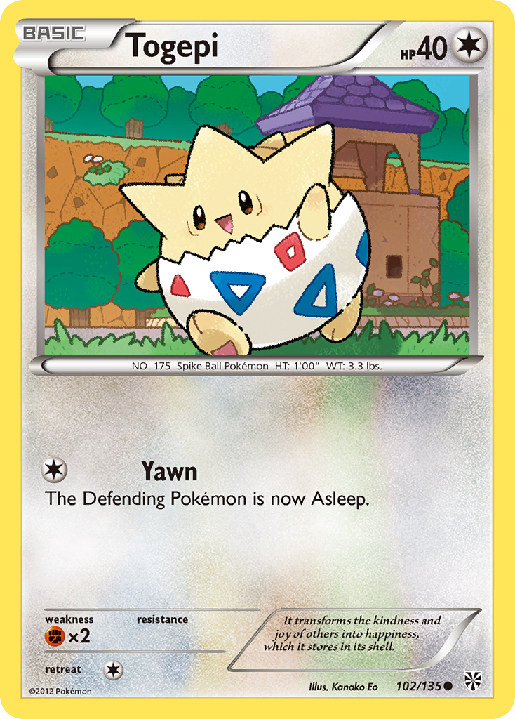 Togepi bw8-102 Common from Plasma Storm Set